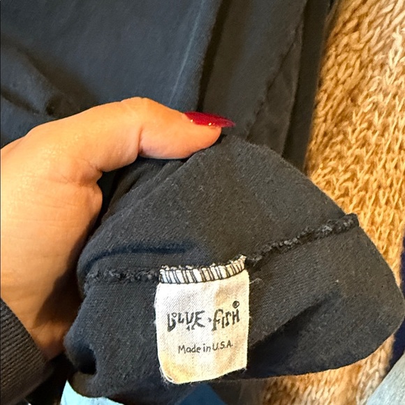 BLUEFISH COTTON BUTTON DOWN ART TO WEAR BOHO LAGENLOOK XL - Picture 3 of 5